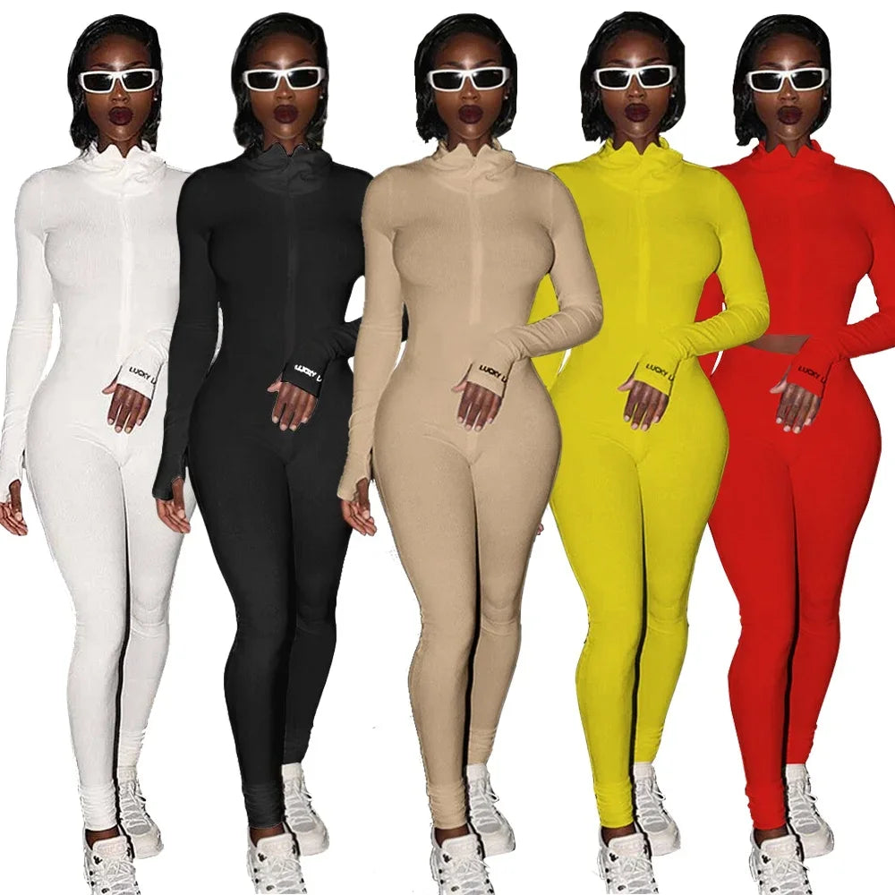 Street Script Zip Jumpsuit