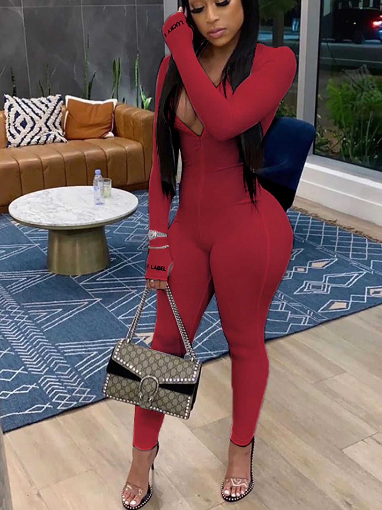Street Script Zip Jumpsuit
