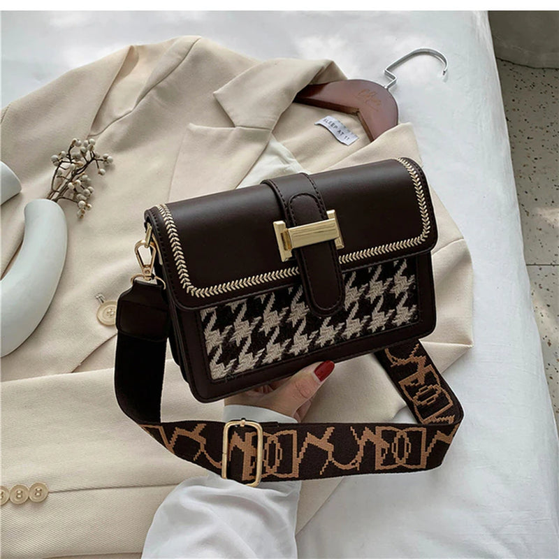 Hot Unique Bag Design Retro Woolen Square Bag & Elegant Shoulder Bag Messenger Bag Width 20.5Cm Height 15Cm Thickness 8Cm
