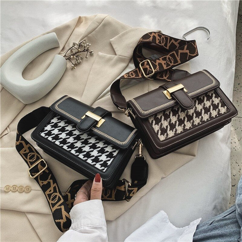 Hot Unique Bag Design Retro Woolen Square Bag & Elegant Shoulder Bag Messenger Bag Width 20.5Cm Height 15Cm Thickness 8Cm