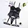 Midnight Temptation — Black Mesh Lingerie Set